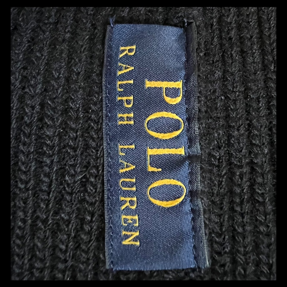 Polo Ralph Lauren French Bulldog Embroidered Rib-Knit Beanie / Polo Black / NWT - Picture 5 of 11